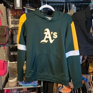 BRAND NEW ! A’s Boys sweat shirt size L green and yellow